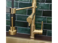 Online Essebagno Big Pro Mezclador de fregadero con rociador móvil oro cepillado Dorado