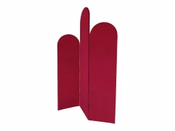 Clearance Biombo asimétrico 3 paneles de terciopelo, L. 120 x A. 180 cm, Rojo, CARMIDA Colección Rouge Passion|Biombo