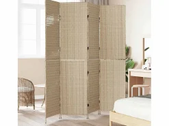 Biombo 196 x 200 cm polirratán Beige