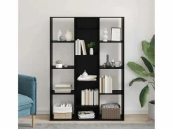 New Biombo de roble 100 x 24 x 140 cm Madera de ingeniería Negro