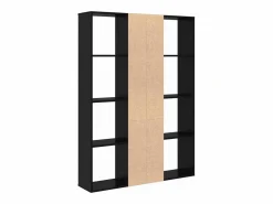 New Biombo de roble 100 x 24 x 140 cm Madera de ingeniería Negro