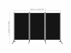 Biombo divisor de 3 paneles 260x180 cm ES531902