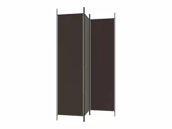 Biombo divisor de 3 paneles de tela marrón 150x200 cm ES427057