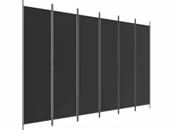 Biombo divisor de 6 paneles de tela 300x200 cm ES387572