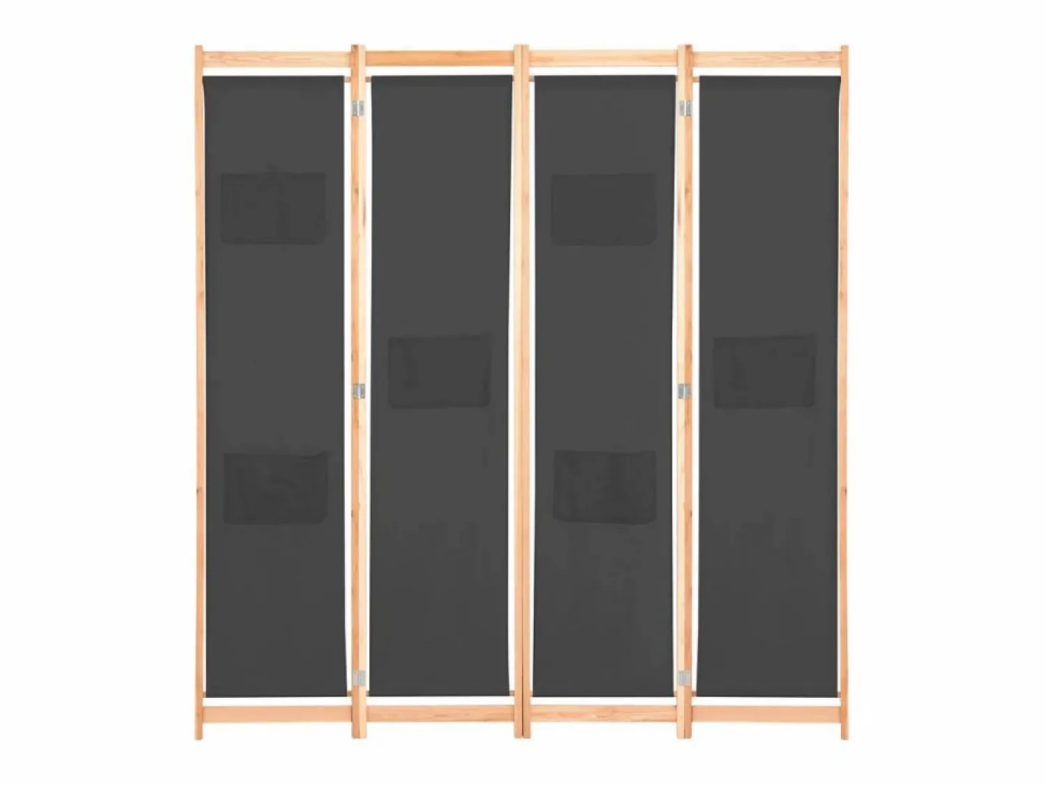 Discount Biombo divisor de 4 paneles de tela 160x170x4 cm ES754646 Gris