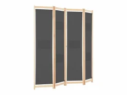 Discount Biombo divisor de 4 paneles de tela 160x170x4 cm ES754646 Gris