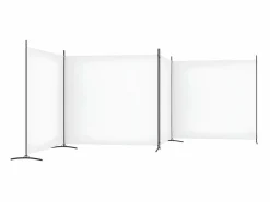 Clearance Biombo divisor de 4 paneles de tela 698x180 cm ES434956 Blanco