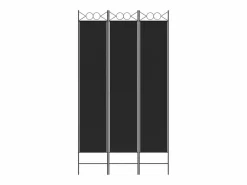 Hot Biombo divisor de 3 paneles de tela 120x220 cm ES282274 Negro