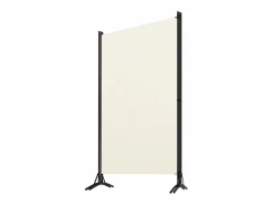 Discount Biombo divisor de 3 paneles tela blanco 260x180 cm ES410188 Crema