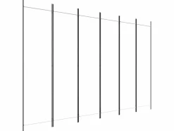 Outlet Biombo divisor de 6 paneles de tela 300x200 cm ES926712 Blanco