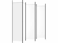 Outlet Biombo divisor de 6 paneles de tela 300x200 cm ES926712 Blanco