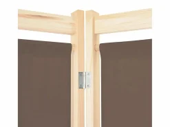 Outlet Biombo divisor de 4 paneles de tela marrón 160x170x4 cm ES512457 Marru00f3n