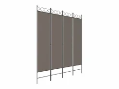 Biombo divisor de 4 paneles de tela 160x220 cm ES122284 Biombo