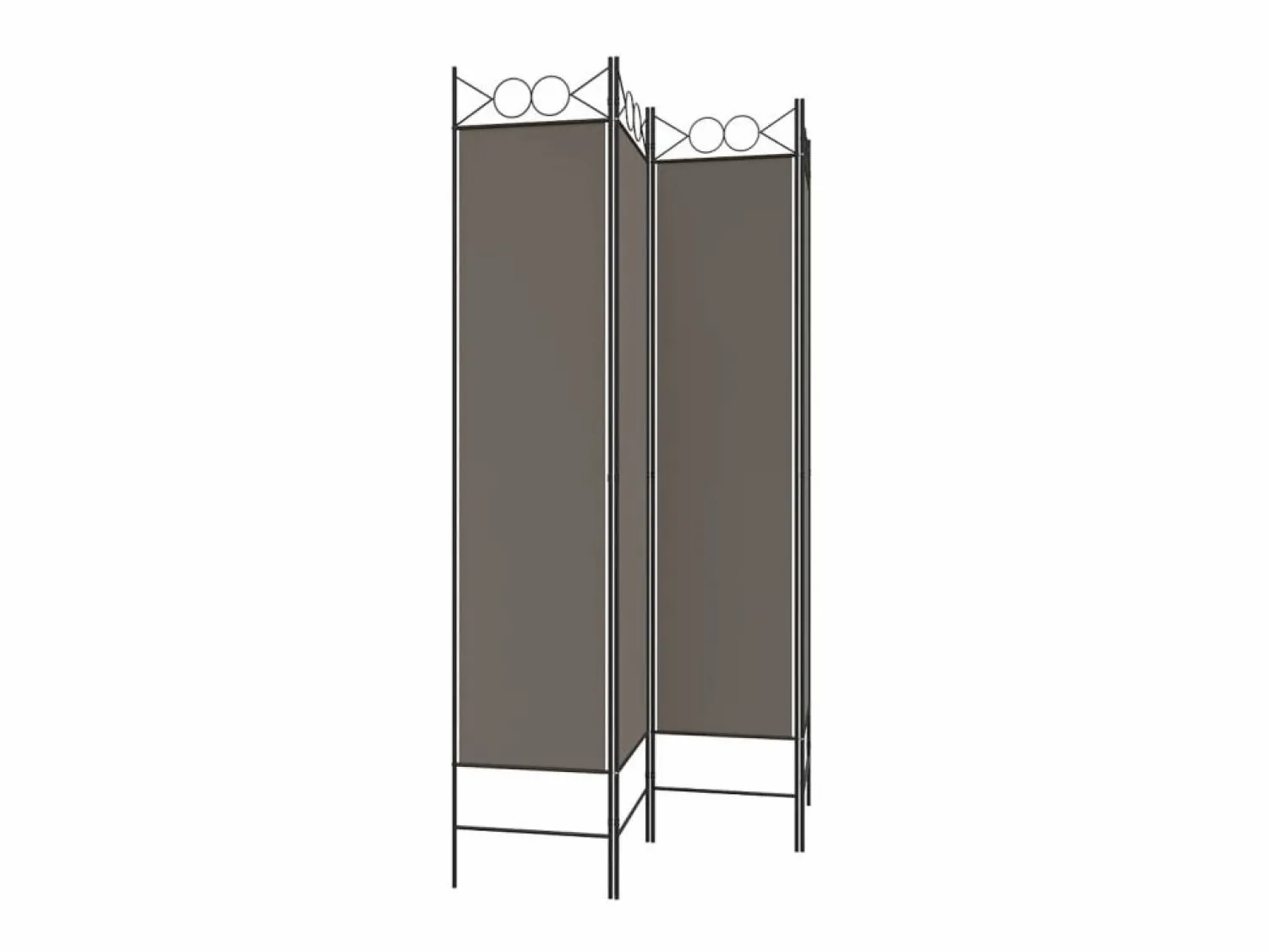 Biombo divisor de 4 paneles de tela 160x220 cm ES122284 Biombo