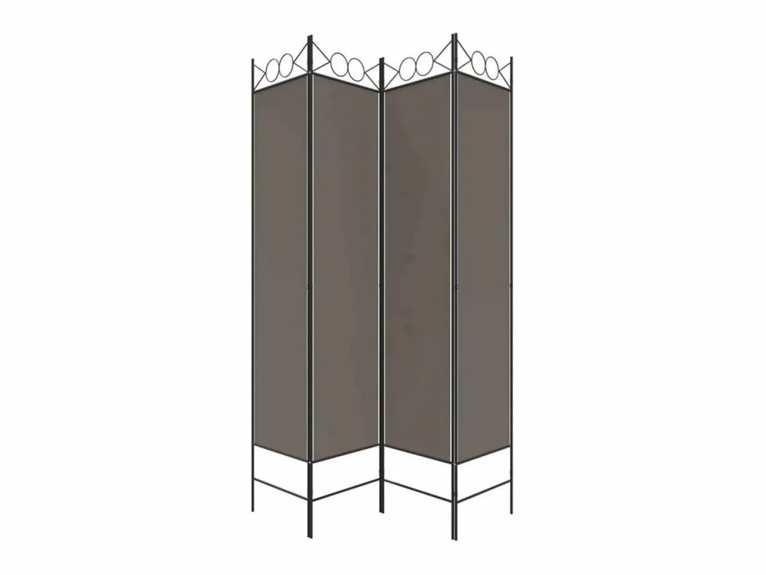 Biombo divisor de 4 paneles de tela 160x220 cm ES122284 Biombo