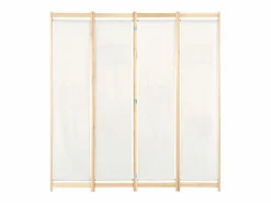 Biombo divisor de 4 paneles de tela color 160x170x4 cm ES501179