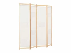 Biombo divisor de 4 paneles de tela color 160x170x4 cm ES501179