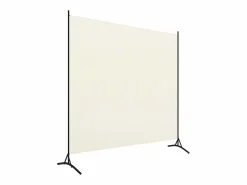 Discount Biombo divisor de tela blanco 175x180 cm ES487951 Crema