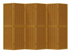 Sale Biombo separador de 6 paneles madera maciza paulownia marrón ES625835 Biombo