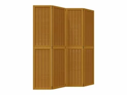 Best Biombo separador de 4 paneles madera maciza paulownia marrón ES959267 Marru00f3n