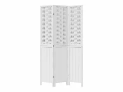 Best Biombo separador de 3 paneles madera maciza Paulownia ES977445 Blanco