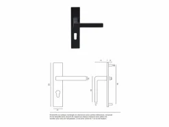 Hot GD Menuiseries Bloque de puerta Athena BLANCO H204 x L73 Empujando las dimensiones de la mesa derecha + manija Color natural claro