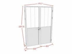Sale Vente-unique Bloque de puerta reversible, MDF y vidrio templado - 2 x Alt. 204 x An. 83 cm - ERMELO Blanco