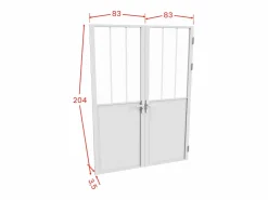 Sale Vente-unique Bloque de puerta reversible, MDF y vidrio templado - 2 x Alt. 204 x An. 83 cm - ERMELO Blanco