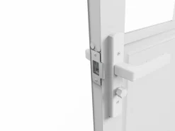 Sale Vente-unique Bloque de puerta reversible, MDF y vidrio templado - 2 x Alt. 204 x An. 83 cm - ERMELO Blanco