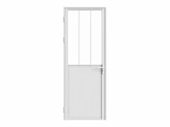 New Bloque de puerta reversible, aluminio, MDF y vidrio templado, Alt. 204 x An. 83 cm, ERMELO Puerta Con Marco