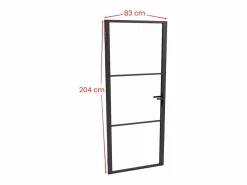 Vente-unique Bloque de puerta de aluminio y vidrio templado - Alt. 204 x An. 83 cm - MASERU