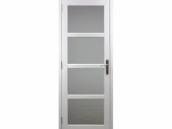 GD Menuiseries Bloque de Puerta de Vidrio Tana Blanco H204 x L83 Mesa con Varillas de Empuje Izquierda