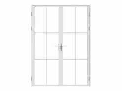 Vente-unique Bloque de puerta doble - aluminio y vidrio templado - - 2 x 204 x 73 cm - SEROTO