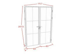 Outlet Bloque de puerta doble - aluminio y vidrio templado - - 2 x 204 x 83 cm - SEROTO Puerta Con Marco