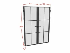 Bloque de puerta doble - aluminio, vidrio translúcido - 2 x Alt. 204 x An. 93 cm - - SEROTO Puerta Con Marco