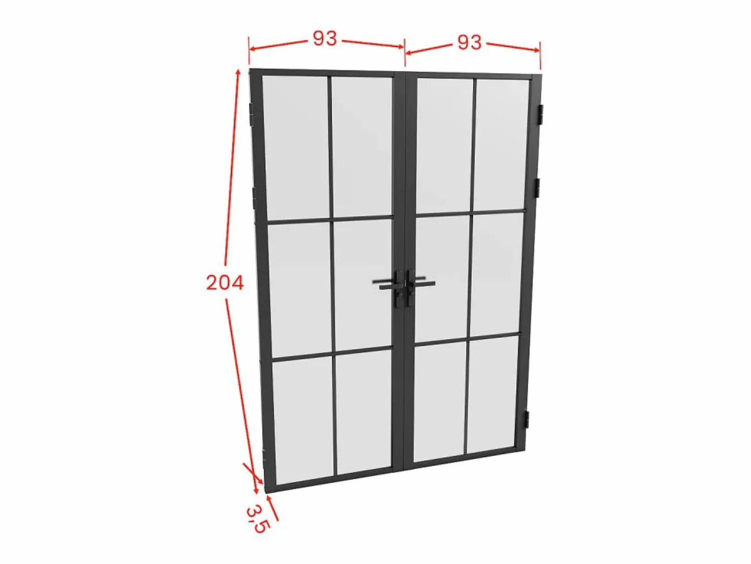 Bloque de puerta doble - aluminio, vidrio translúcido - 2 x Alt. 204 x An. 93 cm - - SEROTO Puerta Con Marco