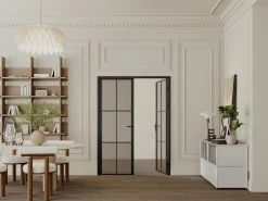 New Bloque de puerta doble reversible de vidrio templado ahumado - 2 x Alt. 204 x An. 83 cm - SEROTO Puerta Con Marco
