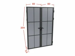 New Bloque de puerta doble reversible de vidrio templado ahumado - 2 x Alt. 204 x An. 83 cm - SEROTO Puerta Con Marco
