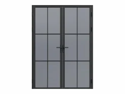 Outlet Bloque de puerta doble reversible de vidrio templado ahumado - 2 x Alt. 204 x An. 73 cm - SEROTO Puerta Con Marco