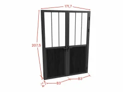 Hot Bloque de puerta doble reversible y vidrio templado - 2 x Alt. 204 x An. 83 cm - ERMELO Puerta Con Marco