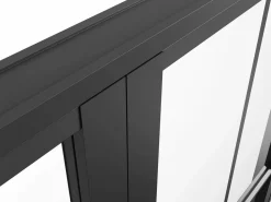 Clearance Vente-unique Bloque de puerta doble reversible - aluminio, vidrio templado - 2 x Alt. 204 x An. 93 cm - - SEROTO Negro