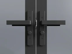 Outlet Bloque de puerta doble reversible de vidrio templado ahumado - 2 x Alt. 204 x An. 73 cm - LOXTON Puerta Con Marco