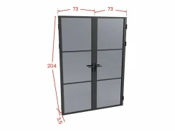 Vente-unique Bloque de puerta doble reversible - vidrio ahumado - 2 x Alt. 204 x An. 73 cm - - MASERU Negro