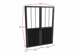 New Bloque de puerta doble reversible, y vidrio templado - 2 x Alt. 204 x An. 93 cm - ERMELO Puerta Con Marco