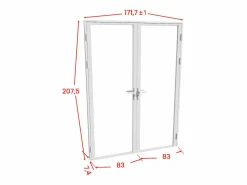 Hot Vente-unique Bloque de puerta doble reversible - Vidrio templado - - 2 x Alt. 204 x An. 83 cm - LOXTON Blanco