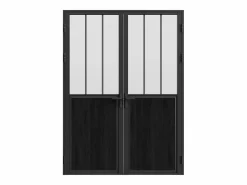 Best Bloque de puerta doble reversible , vidrio translúcido estilo taller, 2 x Alt. 204 x An. 83 cm, ERMELO Puerta Con Marco