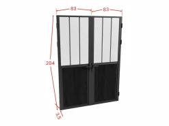 Best Bloque de puerta doble reversible , vidrio translúcido estilo taller, 2 x Alt. 204 x An. 83 cm, ERMELO Puerta Con Marco