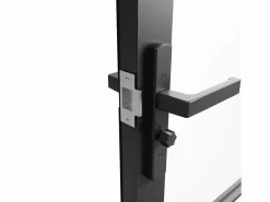 New Vente-unique Bloque de puerta doble reversible - aluminio, vidrio translúcido - 2 x Alt. 204 x An. 73 cm - - SEROTO Negro