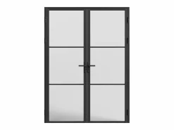 Sale Vente-unique Bloque de puerta doble reversible - vidrio translúcido - 2 x Alt. 204 x An. 83 cm - - MASERU Negro