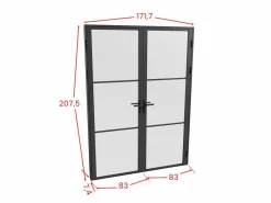 Sale Vente-unique Bloque de puerta doble reversible - vidrio translúcido - 2 x Alt. 204 x An. 83 cm - - MASERU Negro